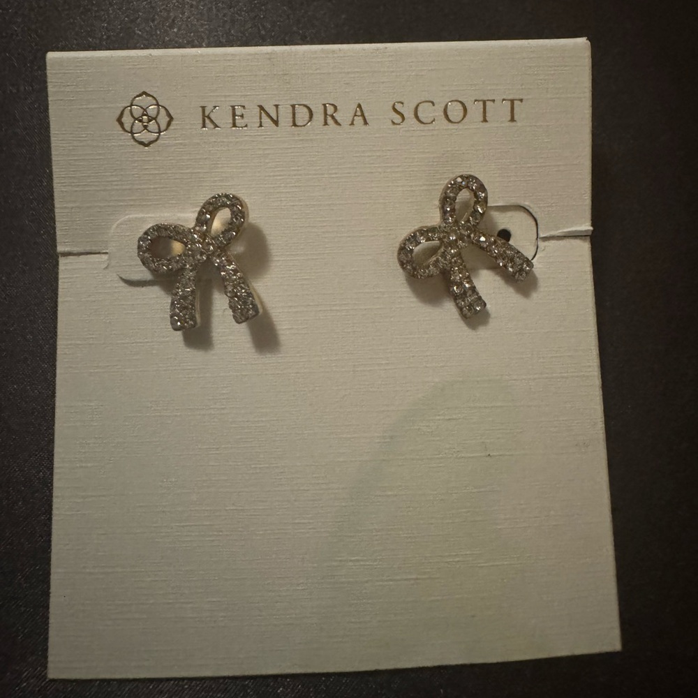 Kendra Scott Sparkling Gold Bow Earrings